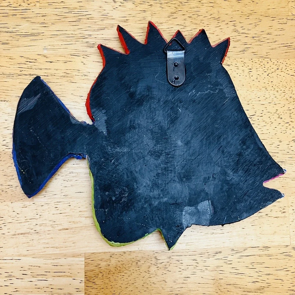 Set Of 3 Glitter Fish Wall Hangings- Blue Red Pink Green Yellow Purple